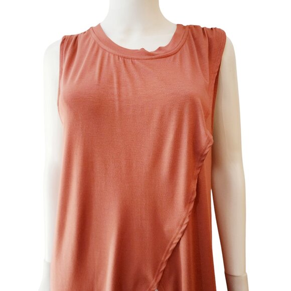 Dear Apple Tank Top Light Pink High-Low Hem Duster Wrap Look - Picture 4 of 7